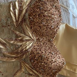 Formal gold lace size 0 dress